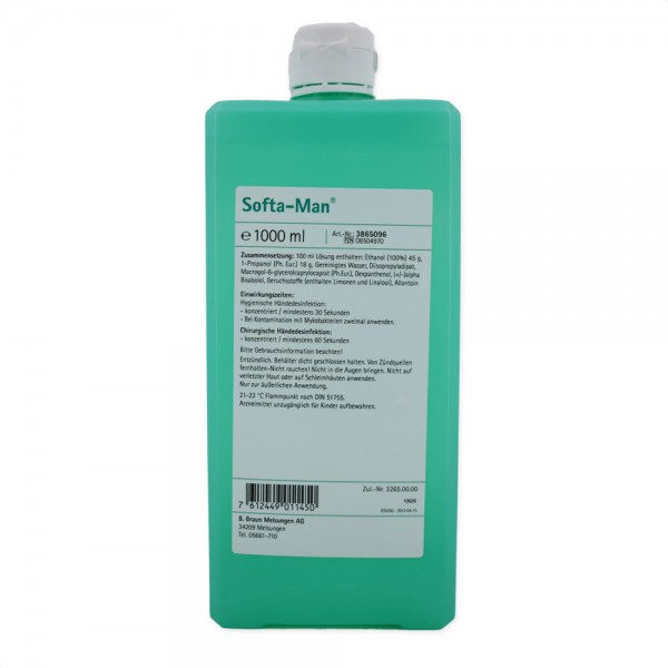 СОФТАМАН / SOFTA-MAN® 1000 ML ХИГИЕННА И ХИРУРГИЧНА ДЕЗИНФЕКЦИЯ НА РЪЦЕ